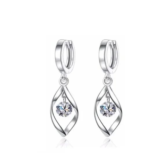 Necklace Pendant Earrings Spiral 925 Sterling Silver Set - Picture 8 of 8